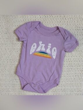 Home Free “OHIO” Baby Bodysuit with Rainbow Graphic